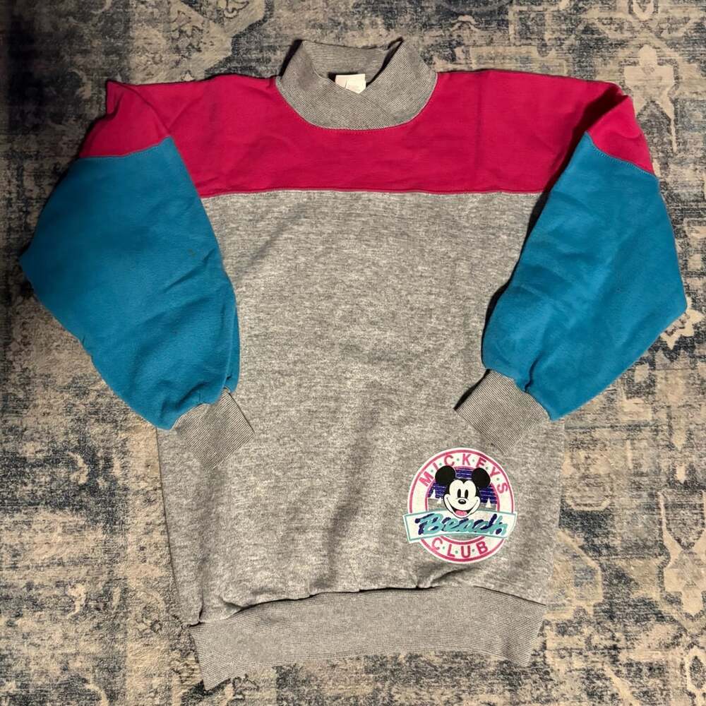 Disney Wear Mickey Mouse Beach Club Sweatshirt Size Small Vintage